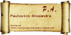 Paulovics Alexandra névjegykártya